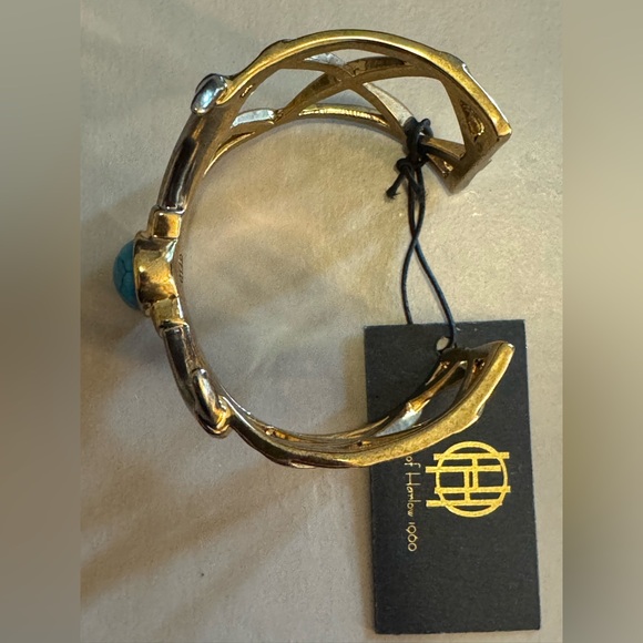 HOUSE OF HARLOW horned cuff with turquoise. - Picture 4 of 5